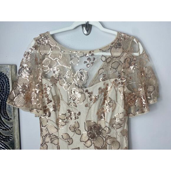NWT ADRIANNA PAPELL DRESS 4 GOLD COCKTAIL PARTY FESTIVE HOLIDAYS - Picture 8 of 12